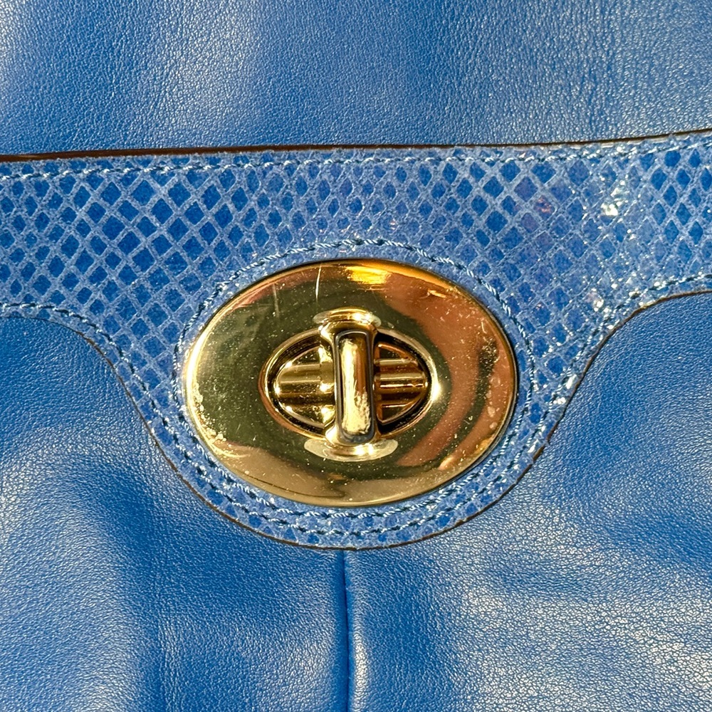 Coach Cobalt Blue Penelope soft leather Carryall F16531 - Picture 11 of 11